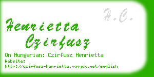 henrietta czirfusz business card